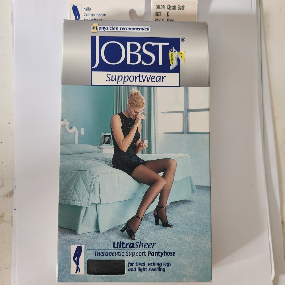 JOBST UltraSheer 8-15 mmHg Mild Compression Pantyhose Classic Black Size C
